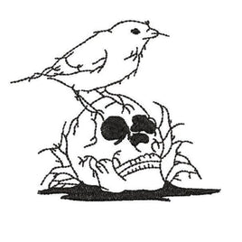 Crow and Skull Machine Embroidery Design, 2 Sizes, Skull embroidery design - sproutembroiderydesigns