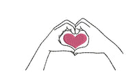 Hand Heart Machine Embroidery Design,2 sizes - sproutembroiderydesigns
