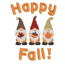 Happy Fall Pumpkin Gnomes Machine Embroidery Design - sproutembroiderydesigns