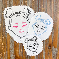Cute Asian Girl Machine Embroidery Design, 3 sizes - sproutembroiderydesigns