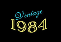Vintage 1984 Machine Embroidery Design, birthday embroidery design - sproutembroiderydesigns
