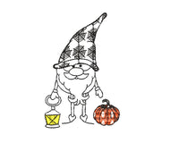 Halloween Gnome Machine Embroidery Design, 2 sizes, Pumpkin Gnome embroidery - sproutembroiderydesigns