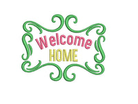 Welcome Home Machine Embroidery Design - sproutembroiderydesigns