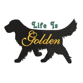 Life Is Golden Retriever Dog Machine Embroidery Design - sproutembroiderydesigns