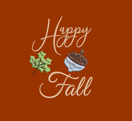 Happy Fall Machine Embroidery Design, Acorn Thanksgiving embroidery - sproutembroiderydesigns