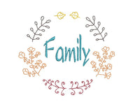 Thanksgiving Family Wreath Machine Embroidery Design, 2 sizes - sproutembroiderydesigns