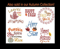 Leaves are for Jumping Machine Embroidery Design, Autumn embroidery - sproutembroiderydesigns