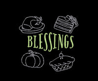 Blessings Machine Embroidery Design, Thanksgiving embroidery design - sproutembroiderydesigns