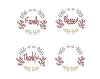 Thanksgiving Wreath Collection Machine Embroidery Design, 4 designs - sproutembroiderydesigns
