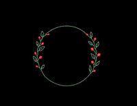 Christmas Wreath Monogram Frame Machine Embroidery Design - sproutembroiderydesigns
