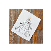 Christmas Lights Snowman Machine Embroidery Design, 2 sizes - sproutembroiderydesigns