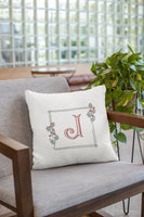 Square Christmas Holly Wreath Monogram Frame Machine Embroidery Design - sproutembroiderydesigns