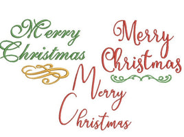 Merry Christmas Collection Machine Embroidery Design, 3 Designs Included, Christmas embroidery designs, 3 Sizes each - sproutembroiderydesigns