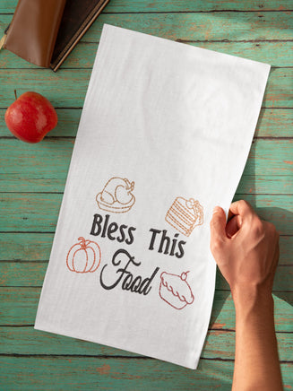 Bless This Food Machine Embroidery Design - sproutembroiderydesigns