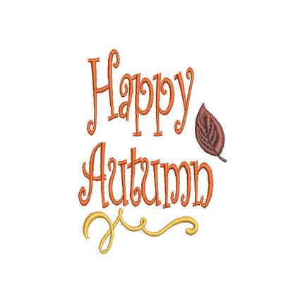 Happy Autumn Machine Embroidery Design - sproutembroiderydesigns