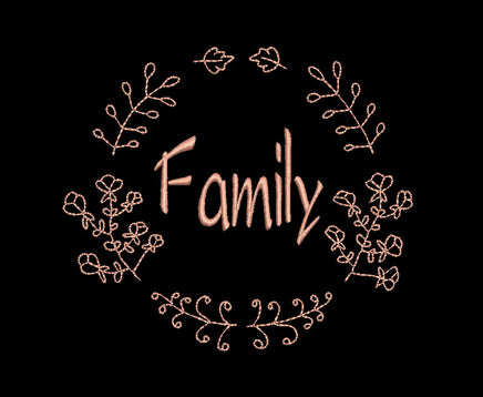 Thanksgiving Family Wreath Machine Embroidery Design - sproutembroiderydesigns