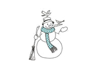 Scarf Snowman Machine Embroidery Design, 2 sizes - sproutembroiderydesigns