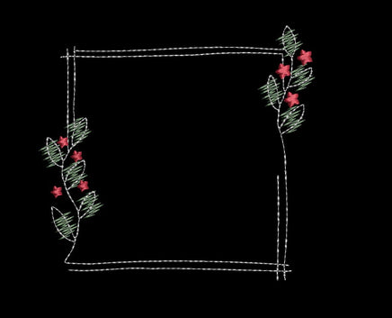 Square Christmas Holly Wreath Monogram Frame Machine Embroidery Design - sproutembroiderydesigns