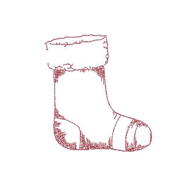 Vintage Christmas Stocking Ornament Machine Embroidery Design, Christmas stocking embroidery design, 2 sizes, quick stitch - sproutembroiderydesigns