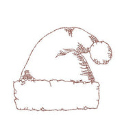 Vintage Christmas Santa Hat Ornament Machine Embroidery Design, Christmas Santa Hat embroidery design, 2 sizes, quick stitch - sproutembroiderydesigns