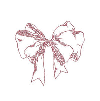 Vintage Christmas Bow Machine Embroidery Design, Christmas Bow embroidery design, 2 sizes, quick stitch - sproutembroiderydesigns