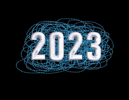 2023 machine embroidery design, Happy New Year embroidery design, scribble design - sproutembroiderydesigns