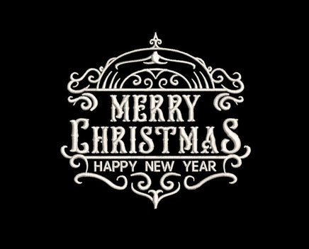 Merry Christmas Vintage Machine Embroidery Design, 2 sizes, Vintage Christmas embroidery design - sproutembroiderydesigns