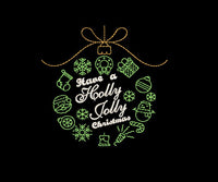 Holly Jolly Wreath Machine Embroidery Design, 2 sizes, Christmas treasures embroidery design - sproutembroiderydesigns