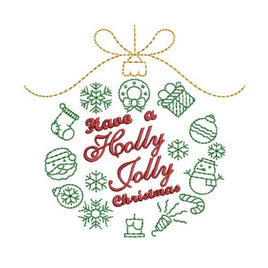 Holly Jolly Wreath Machine Embroidery Design, 2 sizes, Christmas treasures embroidery design - sproutembroiderydesigns