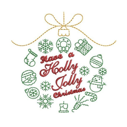 Holly Jolly Wreath Machine Embroidery Design - sproutembroiderydesigns