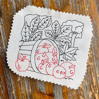 Thanksgiving Apple Harvest Machine Embroidery Design, 3 Sizes, Apple picking - sproutembroiderydesigns