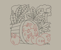 Thanksgiving Apple Harvest Machine Embroidery Design, 3 Sizes, Apple picking - sproutembroiderydesigns