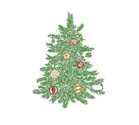 Merry Christmas Tree Machine Embroidery Design, With and without wording - sproutembroiderydesigns