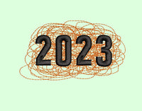 2023 machine embroidery design, Happy New Year embroidery design, scribble design - sproutembroiderydesigns
