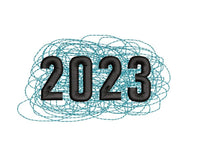 2023 machine embroidery design, Happy New Year embroidery design, scribble design - sproutembroiderydesigns