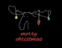 Merry Christmas Moose Christmas Machine Embroidery Design, 2 sizes, Christmas Moose embroidery design - sproutembroiderydesigns