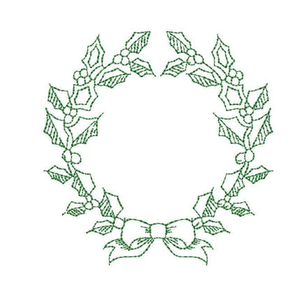 Christmas Vintage Wreath Machine Embroidery Design, Christmas embroidery design, Wreath embroidery design - sproutembroiderydesigns