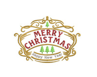 Merry Christmas Vintage Sign Machine Embroidery Design, 2 sizes, Vintage Christmas embroidery design - sproutembroiderydesigns
