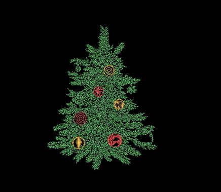Merry Christmas Tree Machine Embroidery Design, With and without wording - sproutembroiderydesigns