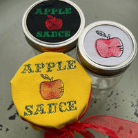 Jar Topper Apple Sauce Embroidery Design, 3 Sizes, Apple Jar Topper Design - sproutembroiderydesigns