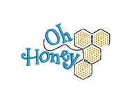 Jar Topper Oh Honey Embroidery Design, 3 Sizes, Honey Jar Topper Design - sproutembroiderydesigns