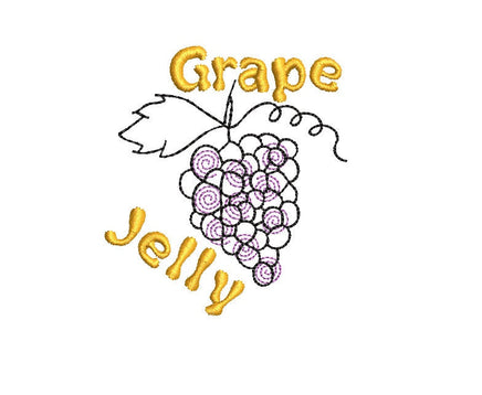 Jar Topper Grape Jelly Embroidery Design, 3 Sizes, Grape Jar Topper Design - sproutembroiderydesigns