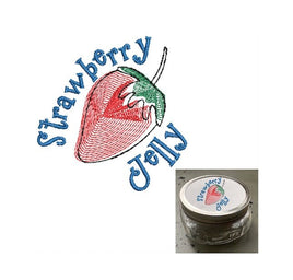 Jar Topper Strawberry Jelly Embroidery Design, 3 Sizes, Strawberry Jar Topper Design - sproutembroiderydesigns