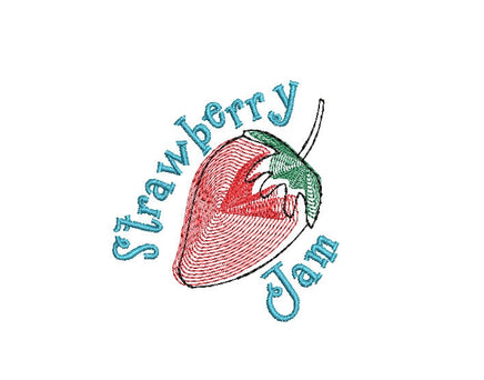 Jar Topper Strawberry Jam Embroidery Design, 3 Sizes, Strawberry Jar Topper Design - sproutembroiderydesigns