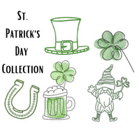 St. Patrick's Day Machine Embroidery Design Collection, 4 Designs, Clover design, beer embroidery, Leprechaun embroidery design - sproutembroiderydesigns