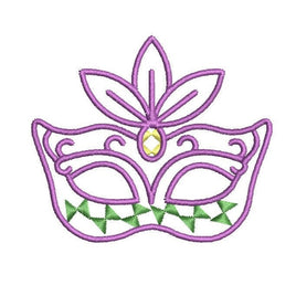 Mardi Gras Mask Machine Embroidery Design - sproutembroiderydesigns