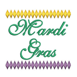 Mardi Gras Diamond Border Machine Embroidery Design - sproutembroiderydesigns