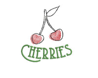 Jar Topper Cherries Embroidery Design - sproutembroiderydesigns