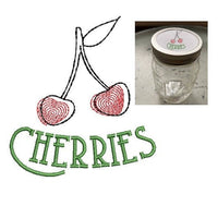 Jar Topper Cherries Embroidery Design, 3 Sizes, Cherry Jar Topper Design - sproutembroiderydesigns