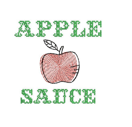 Jar Topper Apple Sauce Embroidery Design, 3 Sizes, Apple Jar Topper Design - sproutembroiderydesigns